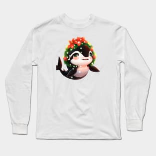 Cute Orca Drawing Long Sleeve T-Shirt